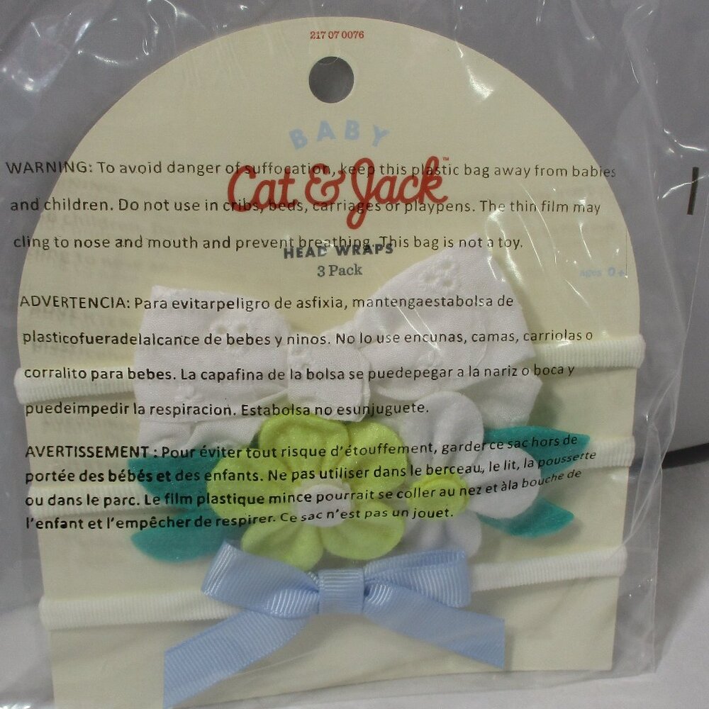 NWT New Bundle of 5 Packages Baby Child Cat & Jack Head Wraps Bands